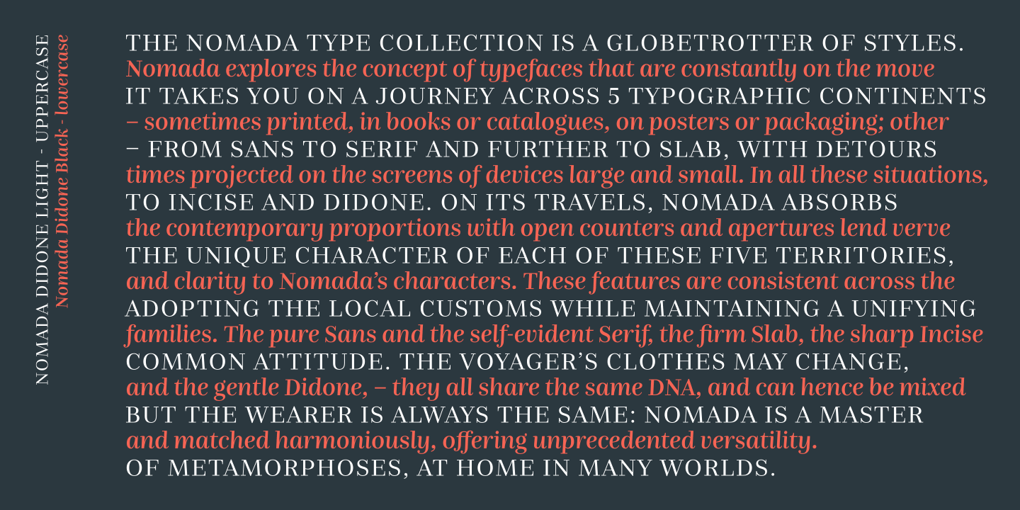 Example font Nomada Didone #3